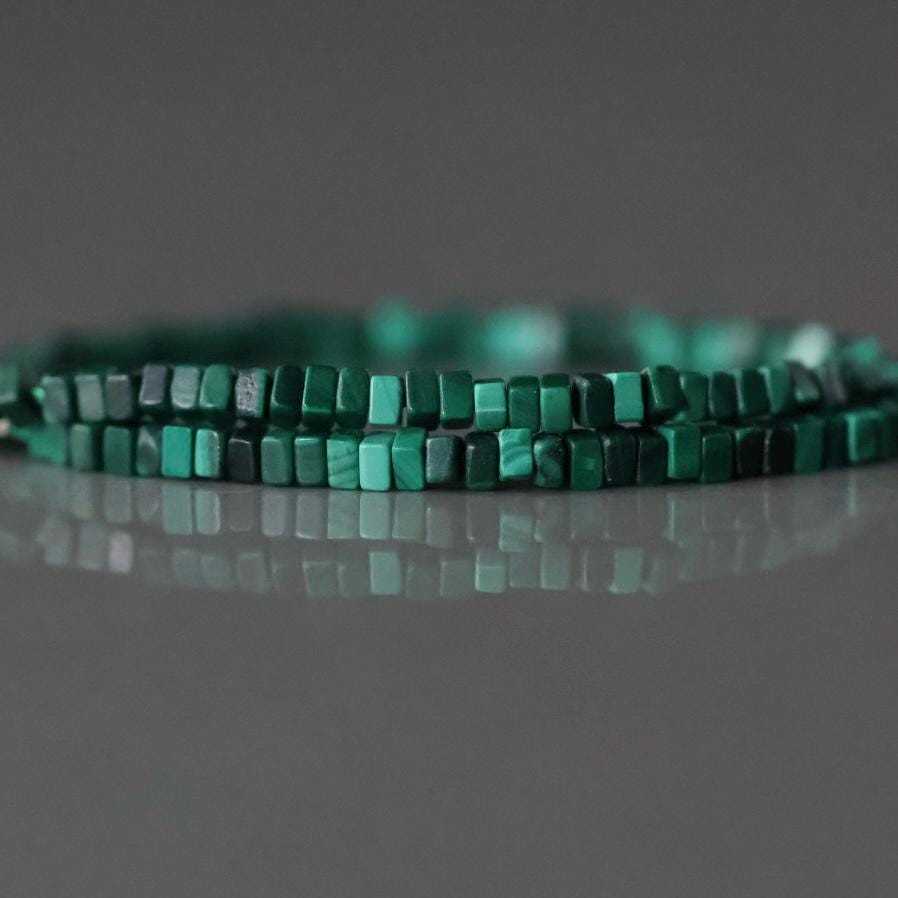 1.5mm AAA Malachite Beads Rectangle Slice Beads Cube 7"