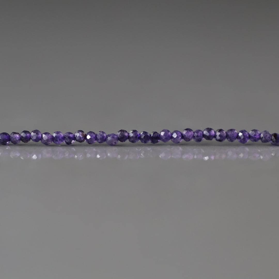 1.8mm 2mm Amethyst Beads - Faceted Round Gemstone 12.5"
