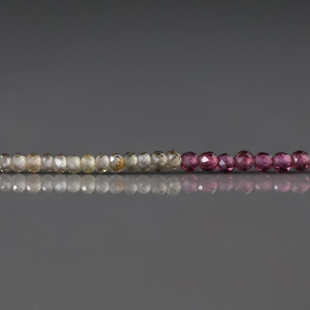 1.9-2mm Tundra Sapphire Beads - Tiny Faceted Round Natural Gemstone 6" Strand