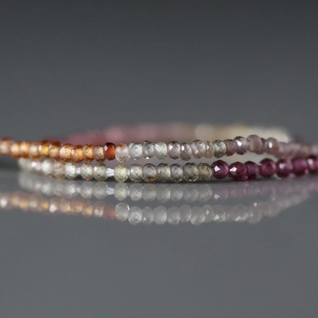 1.9-2mm Tundra Sapphire Beads - Tiny Faceted Round Natural Gemstone 6" Strand