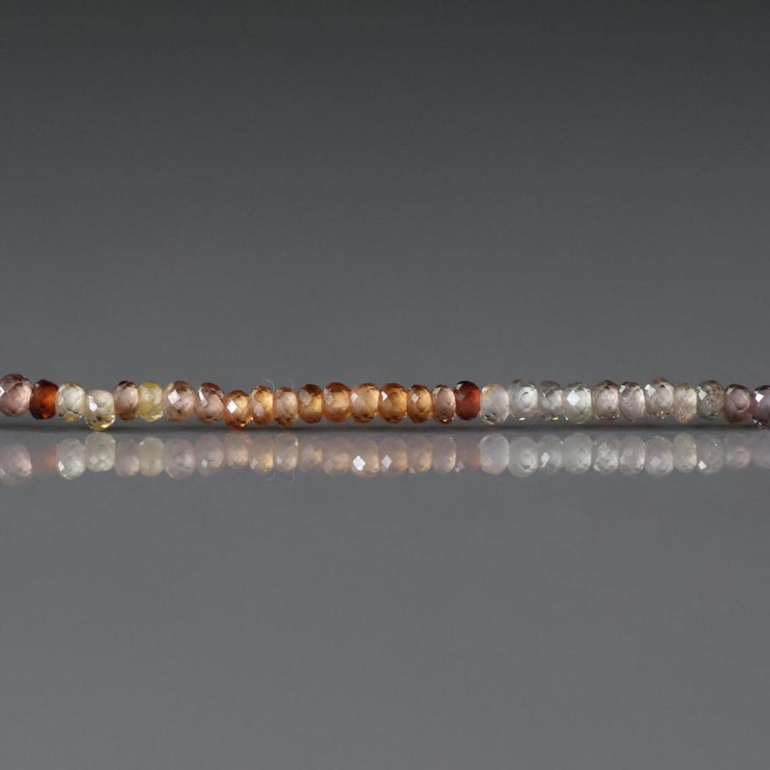 1.9-2mm Tundra Sapphire Beads - Tiny Faceted Round Natural Gemstone 6" Strand