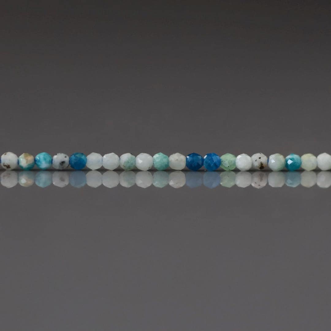 1.9mm Rare Hauynite Beads – Tiny Faceted Round Natural Gemstone 15" Strand