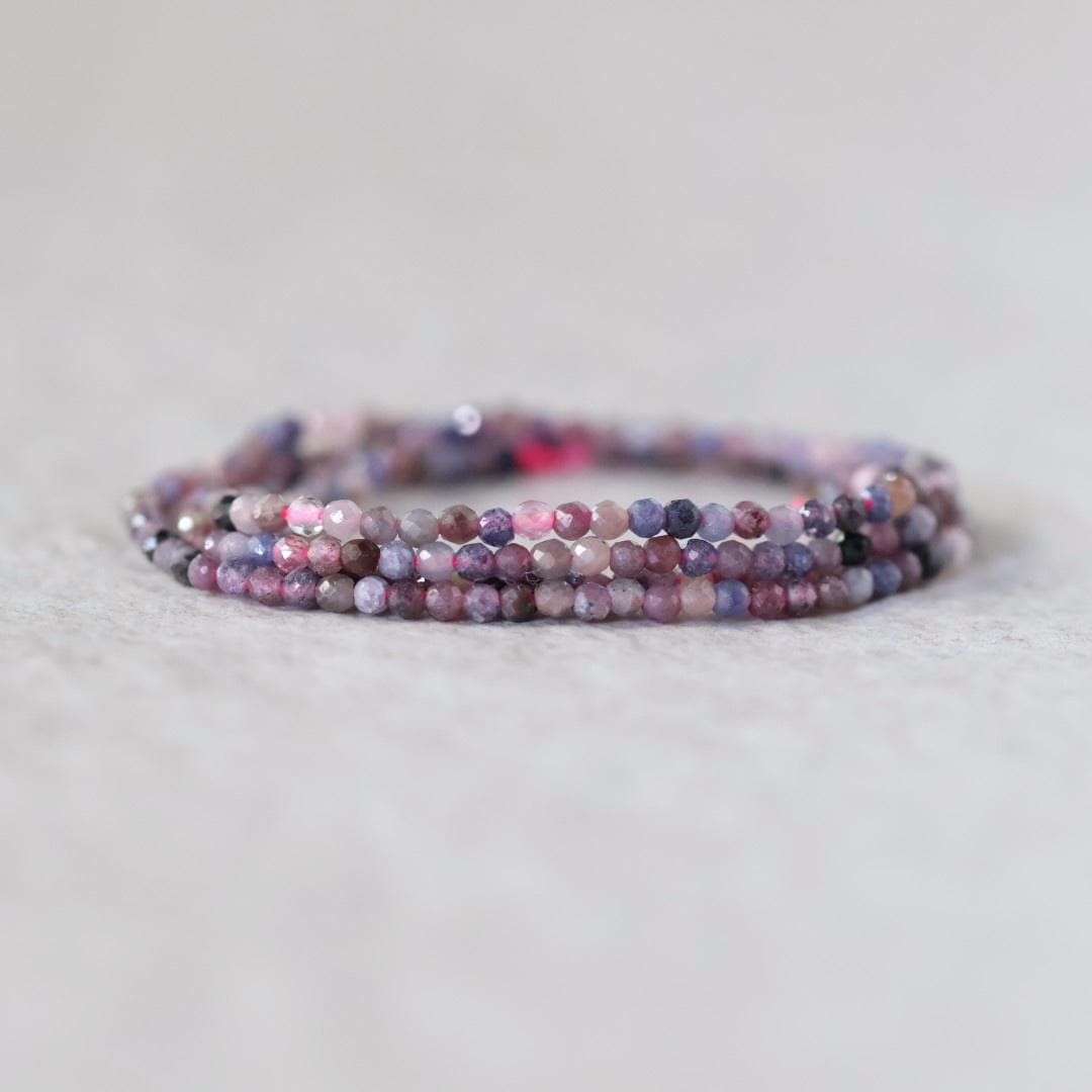 1.9mm Ruby Sapphire Faceted Beads Tiny Genuine Gemstone Small Beads 15” Strand for DIY Jewelry Making Beading