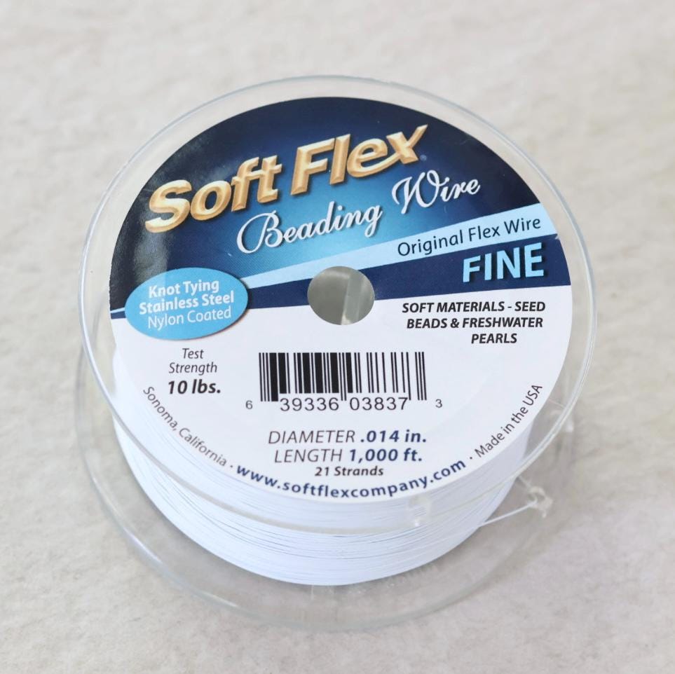 1000 Ft Soft Flex Beading Wire White Fine 0.014 in 0.36mm Necklace Bracelet Wire
