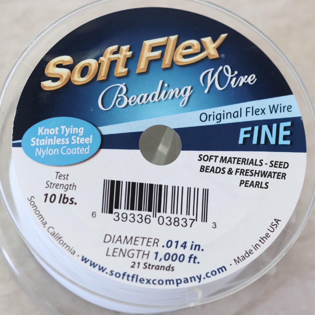 1000 Ft Soft Flex Beading Wire White Fine 0.014 in 0.36mm Necklace Bracelet Wire