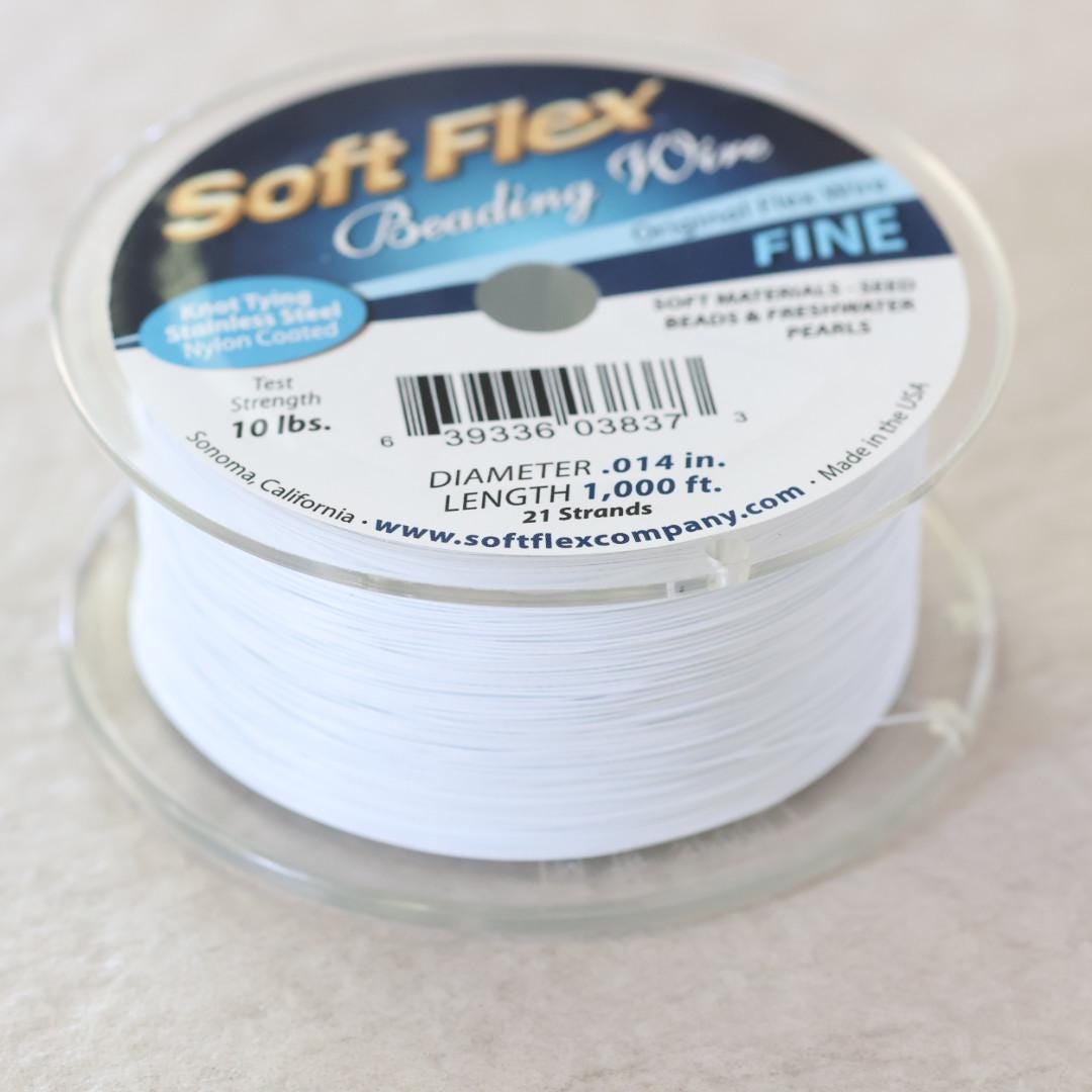 1000 Ft Soft Flex Beading Wire White Fine 0.014 in 0.36mm Necklace Bracelet Wire