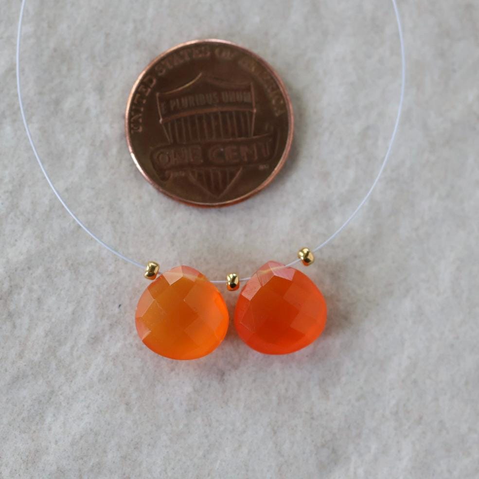 10mm AAA Carnelian Rectangle Beads Faceted Heart Briolettes Drops Natural Gemstone for DIY Jewelry Making Supplies Earrings Pendant