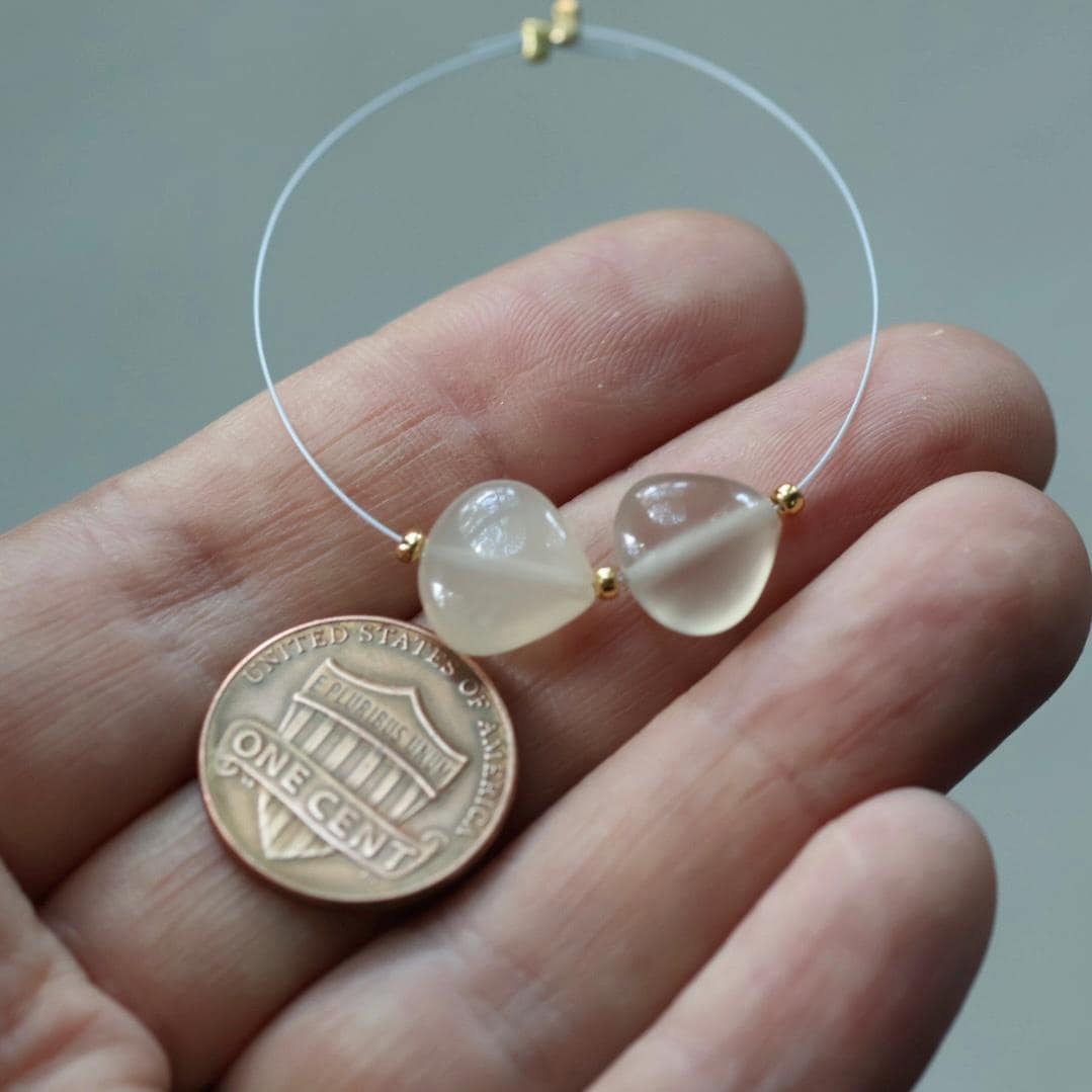 10mm AAA White Moonstone Heart Beads Smooth 2 Pcs Natural Gemstone for DIY Jewelry Making Necklace Earrings Supplies