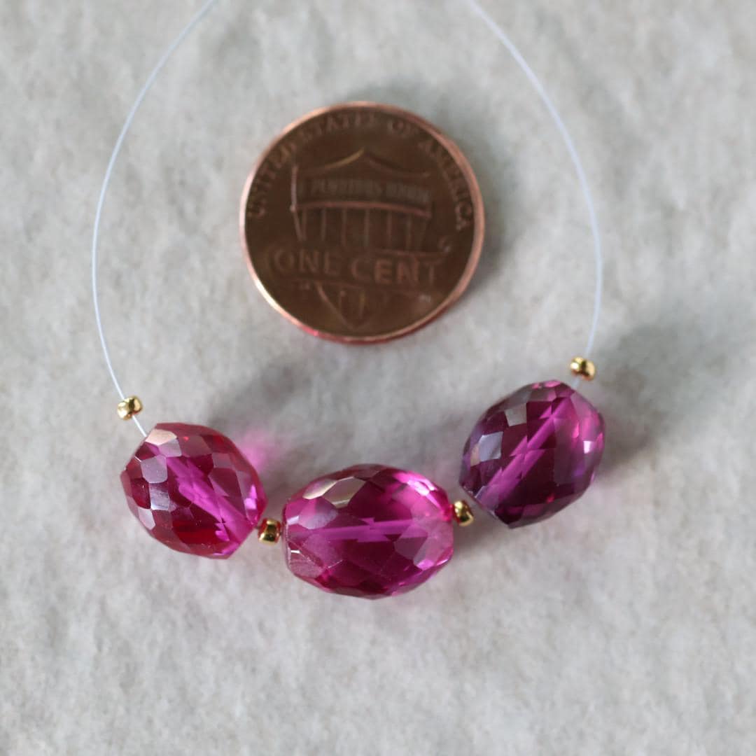 10mm Pink Padparadscha Sapphire Oval Beads Faceted 2 PCs Gemstone Beads go DIY Jewelry Making Earrings Necklace Gift September Birthstone