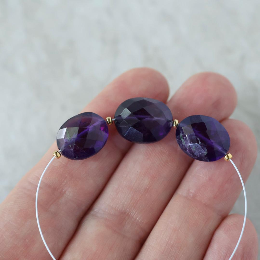 Large Natural African Amethyst Oval Beads Faceted 10-12mm Gemstone for DIY Jewelry Making Supplies