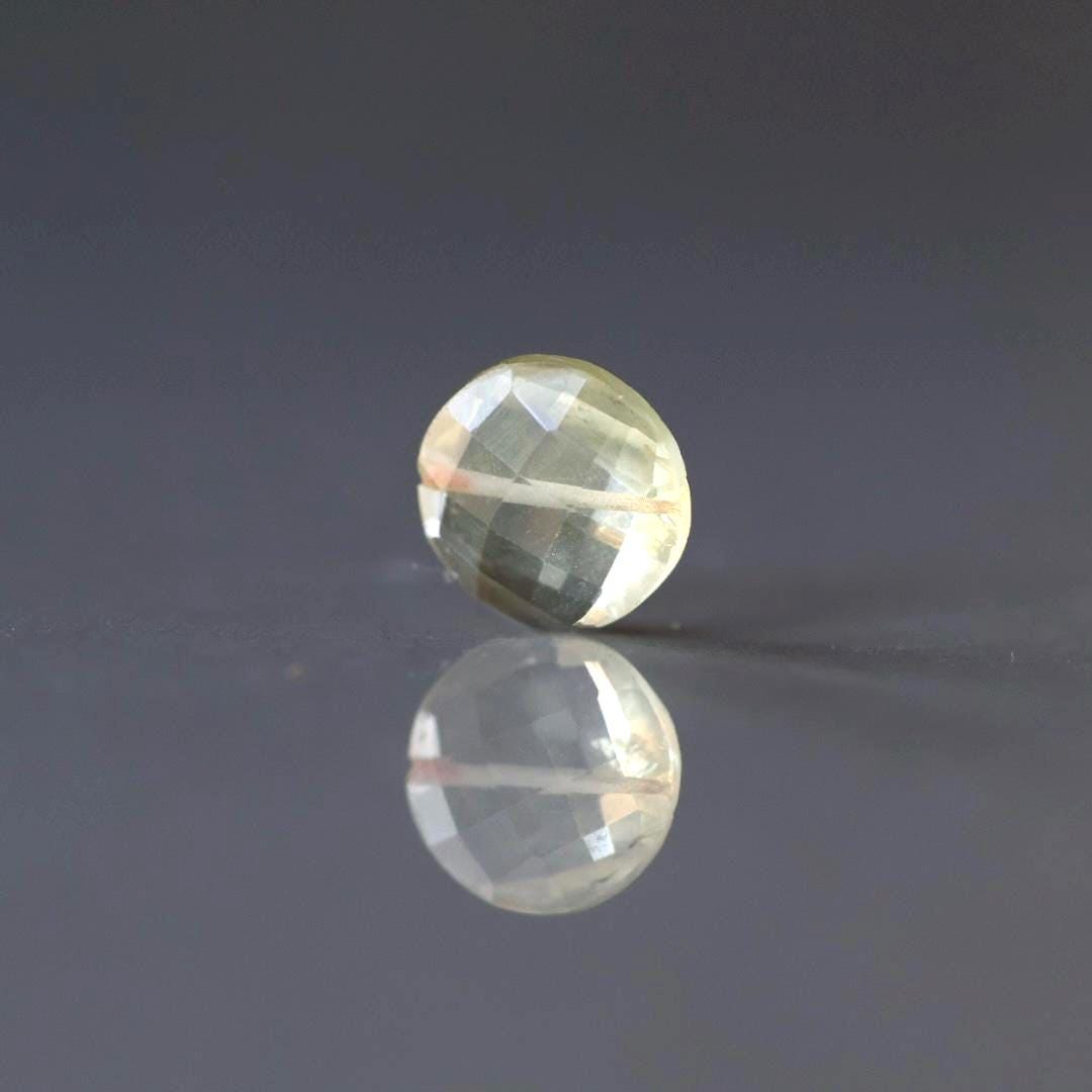 11mm Natural Yellow Topaz Coin Bead – Natural Gemstone - 1 pc