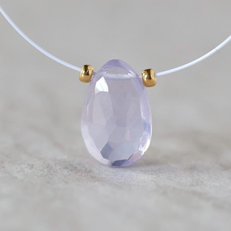 18mm Natural Scapolite Briolette Bead Faceted Teardrop Drop Lavender Quartz Gemstone for DIY Jewelry Making