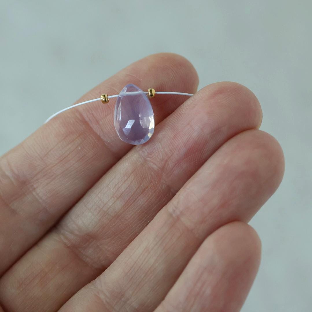 18mm Natural Scapolite Briolette Bead Faceted Teardrop Drop Lavender Quartz Gemstone for DIY Jewelry Making