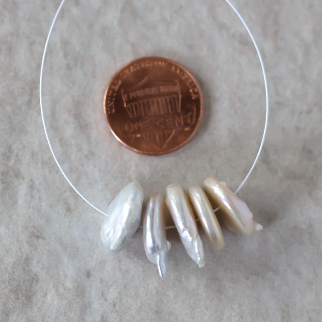 13mm Freshwater Pearl Baroque Coin Beads 5 Beads Natural Gemstone for DIY Jewelry Making