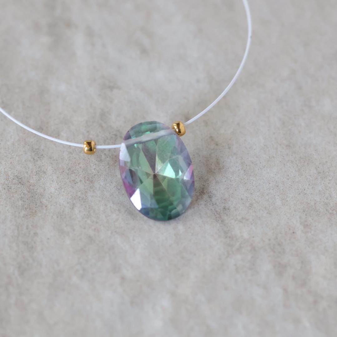 14mm Mystic Topaz Faceted Oval Briolette Bead 1 Pc Natural Gemstone for DIY Jewelry Making