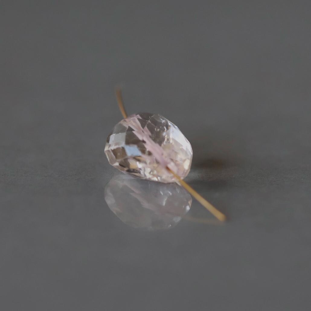 15x11mm Morganite Beads - Faceted Oval Natural Gemstone- 1 Pc