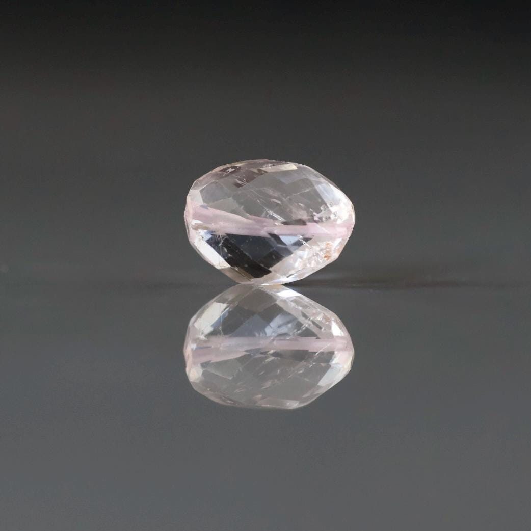 15x11mm Morganite Beads - Faceted Oval Natural Gemstone- 1 Pc