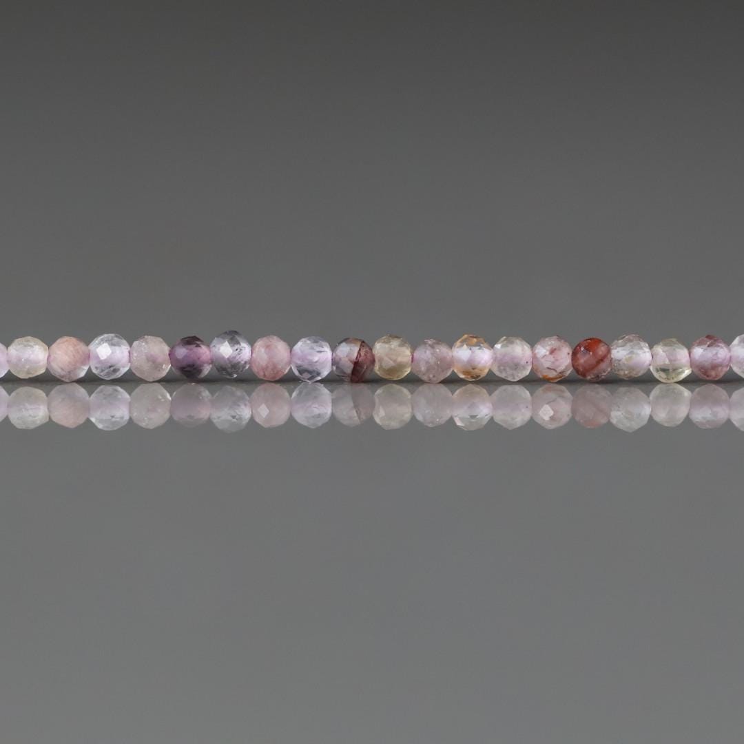 2-2.5mm Super Seven Beads - Tiny Faceted Round Natural Gemstone 15" Strand