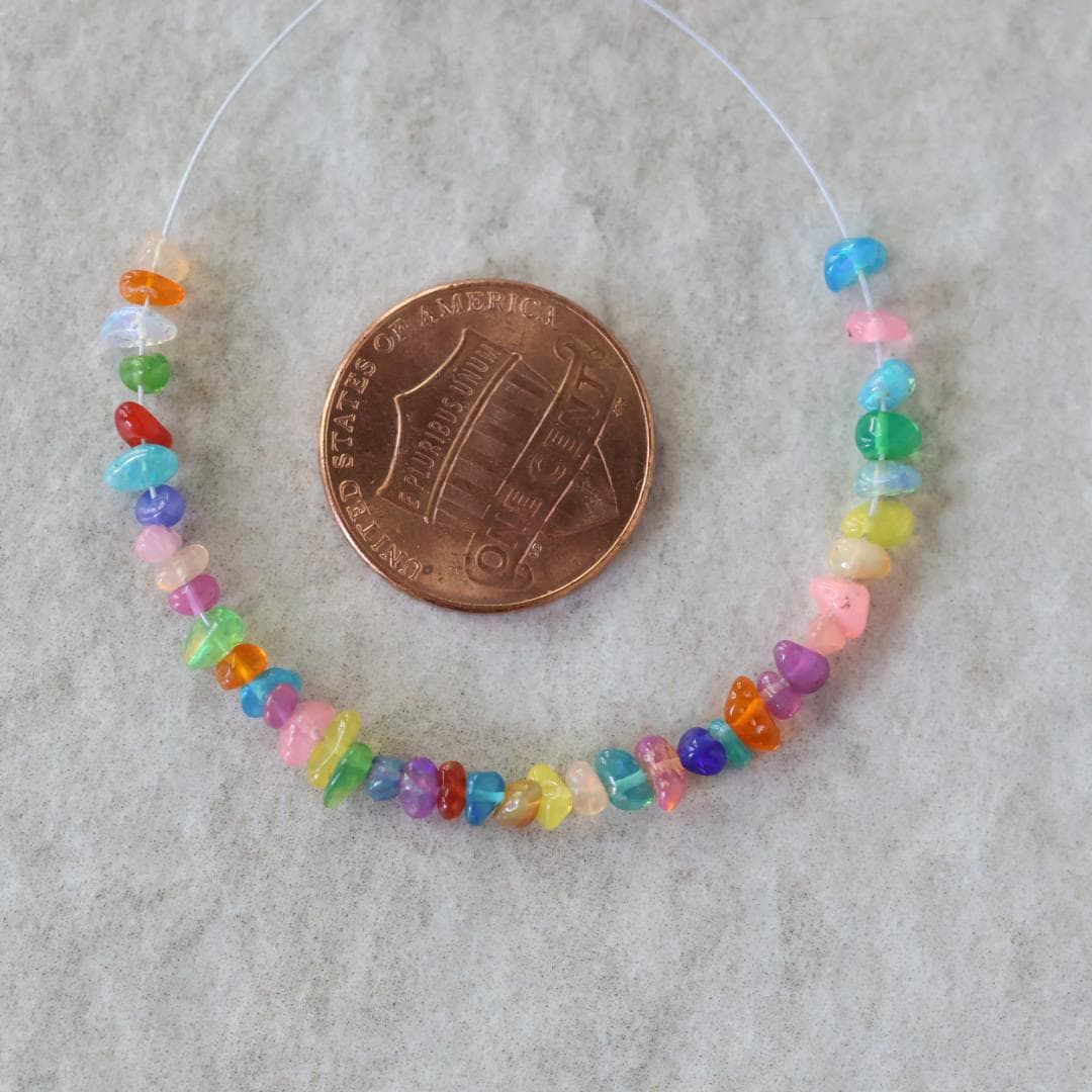 2-4mm Natural Ethiopian Disco Opal Chip Beads Smooth Colorful Opal Gemstone For DIY Jewelry Making