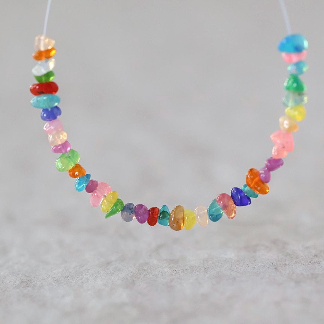 2-4mm Natural Ethiopian Disco Opal Chip Beads Smooth Colorful Opal Gemstone For DIY Jewelry Making