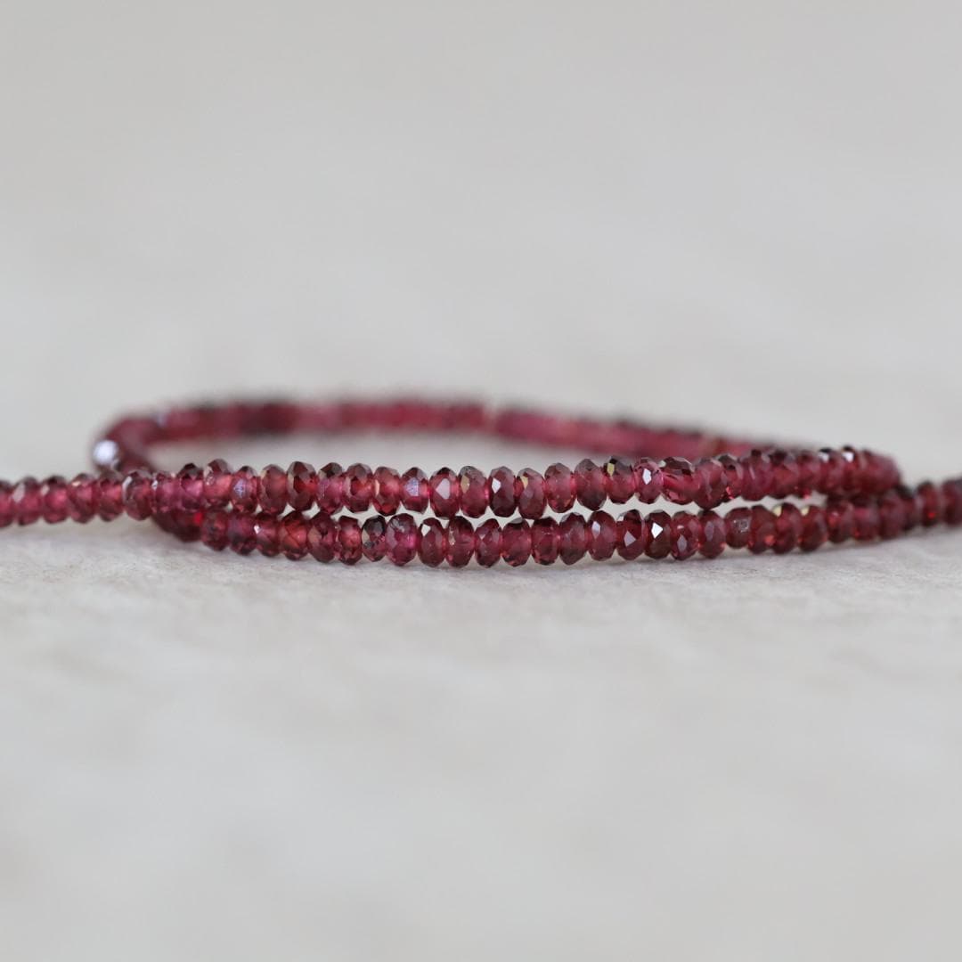 2.5mm AAA Pyrope Garnet Rondelle Beads Faceted 15" Natural Red Gemstone for DIY Jewelry Making
