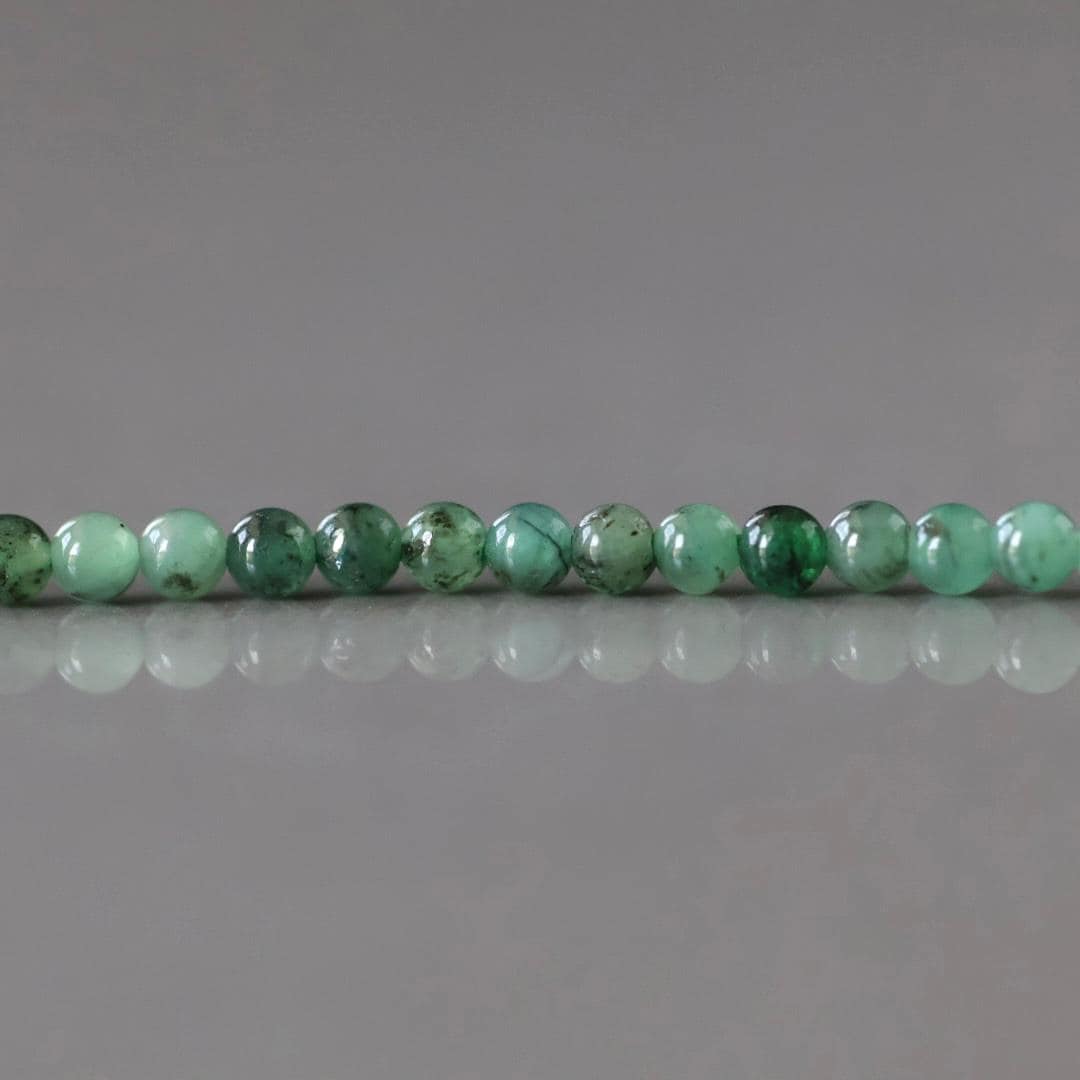 2.5mm Emerald Beads – Tiny Smooth Round Natural Gemstone 15" Strand