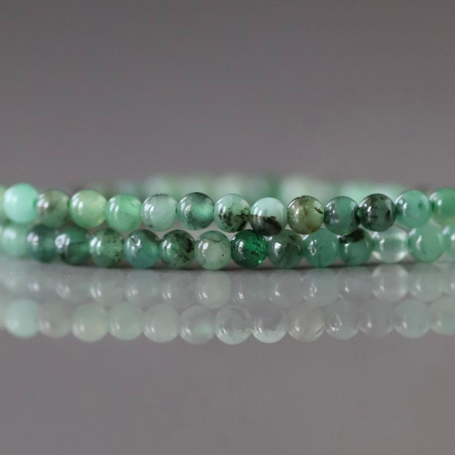 2.5mm Emerald Beads – Tiny Smooth Round Natural Gemstone 15" Strand