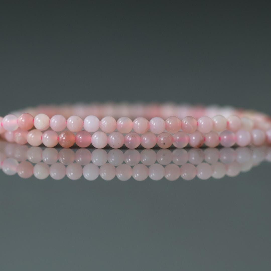 2.5mm Peruvian Pink Opal Beads - Round Smooth Natural Gemstone 15"