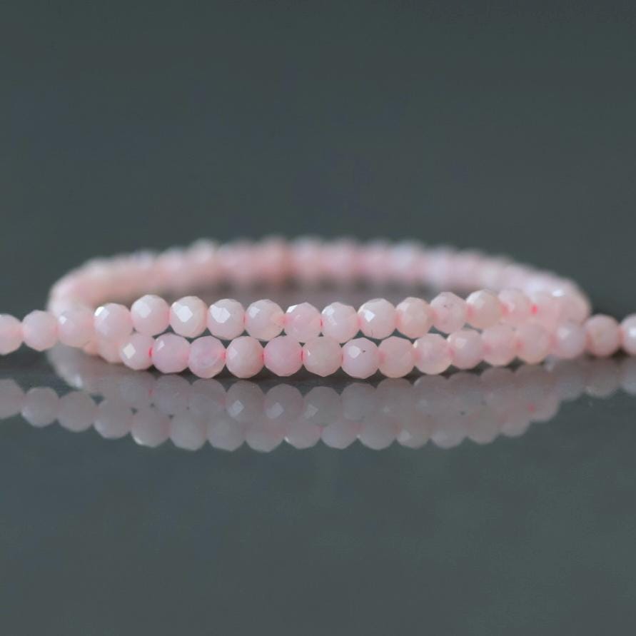 2.5mm Peruvian Pink Opal Beads – Tiny Smooth Round Natural Gemstone 15" Strand