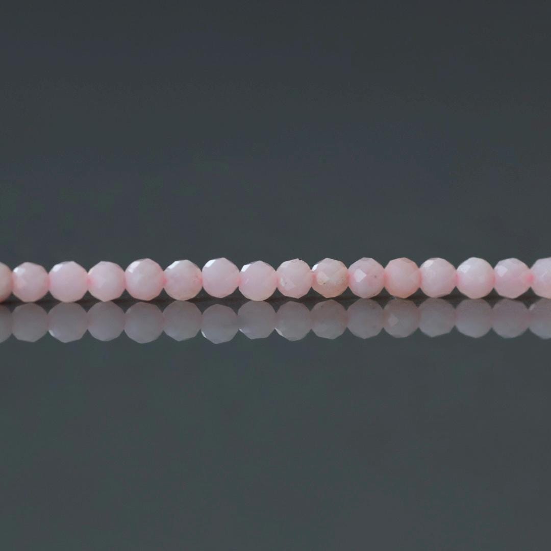 2.5mm Peruvian Pink Opal Beads – Tiny Smooth Round Natural Gemstone 15" Strand