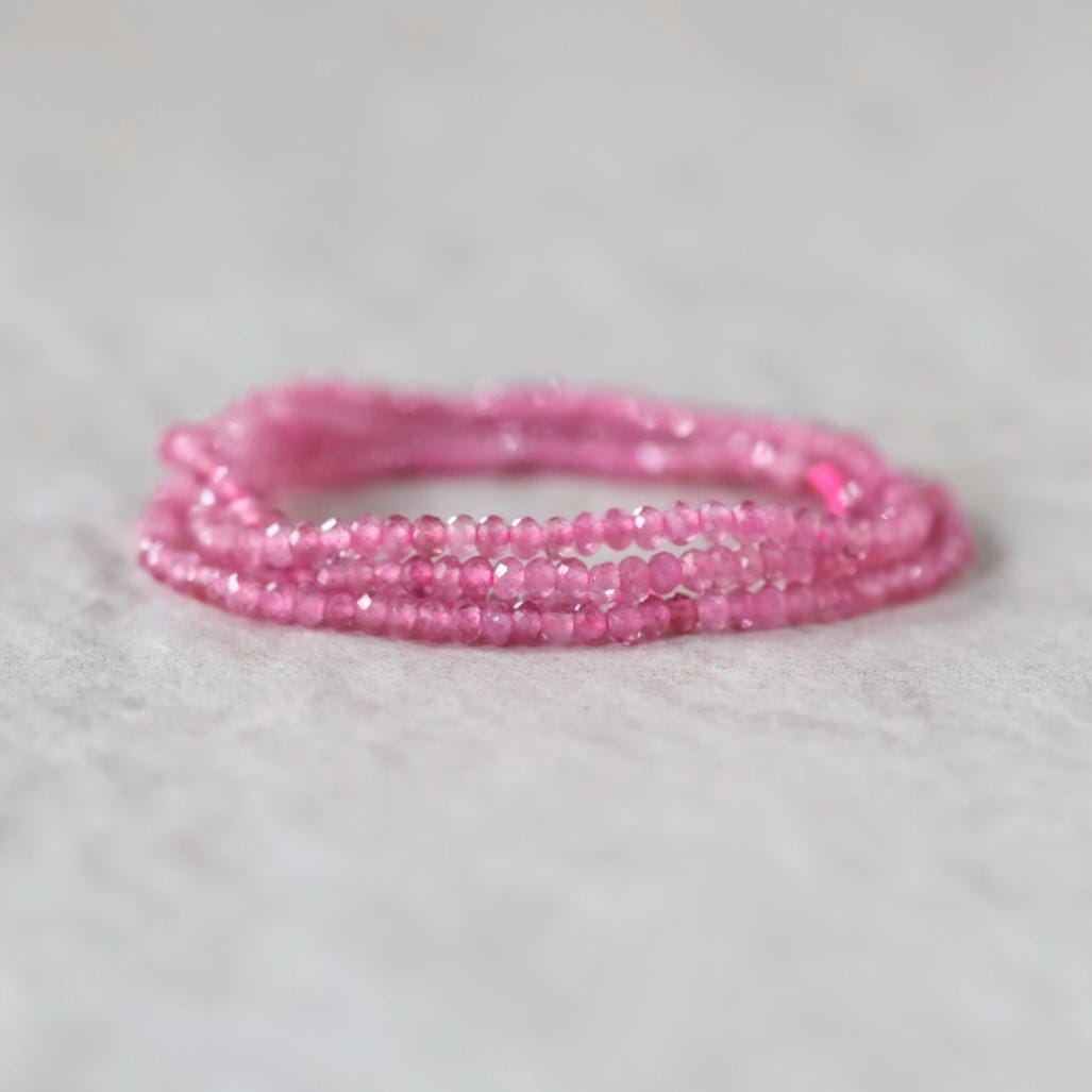 2.5mm Pink Tourmaline Smooth Beads 15" Transparent Gemstone Beads for Jewelry Making Beading Gift for Crafters October Birthstone