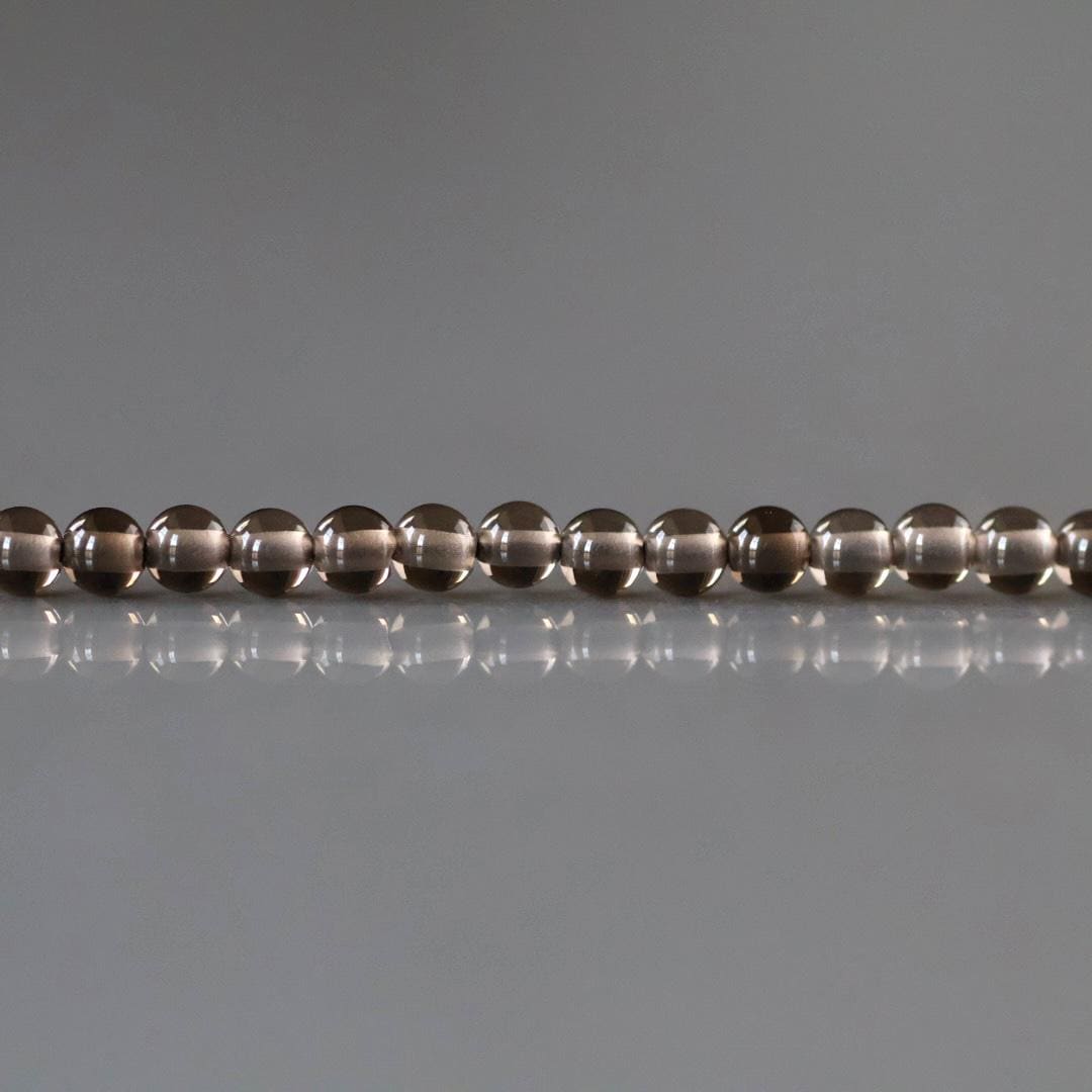 2.5mm Smoky Quartz Beads – Tiny Smooth Round Natural Gemstone 15" Strand