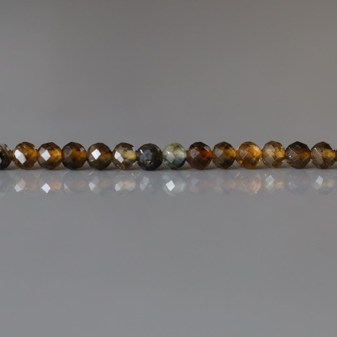 2.5mm Smoky Tourmaline Beads – Tiny Faceted Round Natural Gemstone 15" Strand
