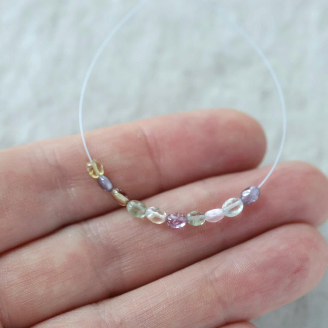 2.5mm Tiny Multi Sapphire Oval Beads Smooth Nuggets Colorful Sapphire Genuine Gemstone DIY Jewelry Making Earrings
