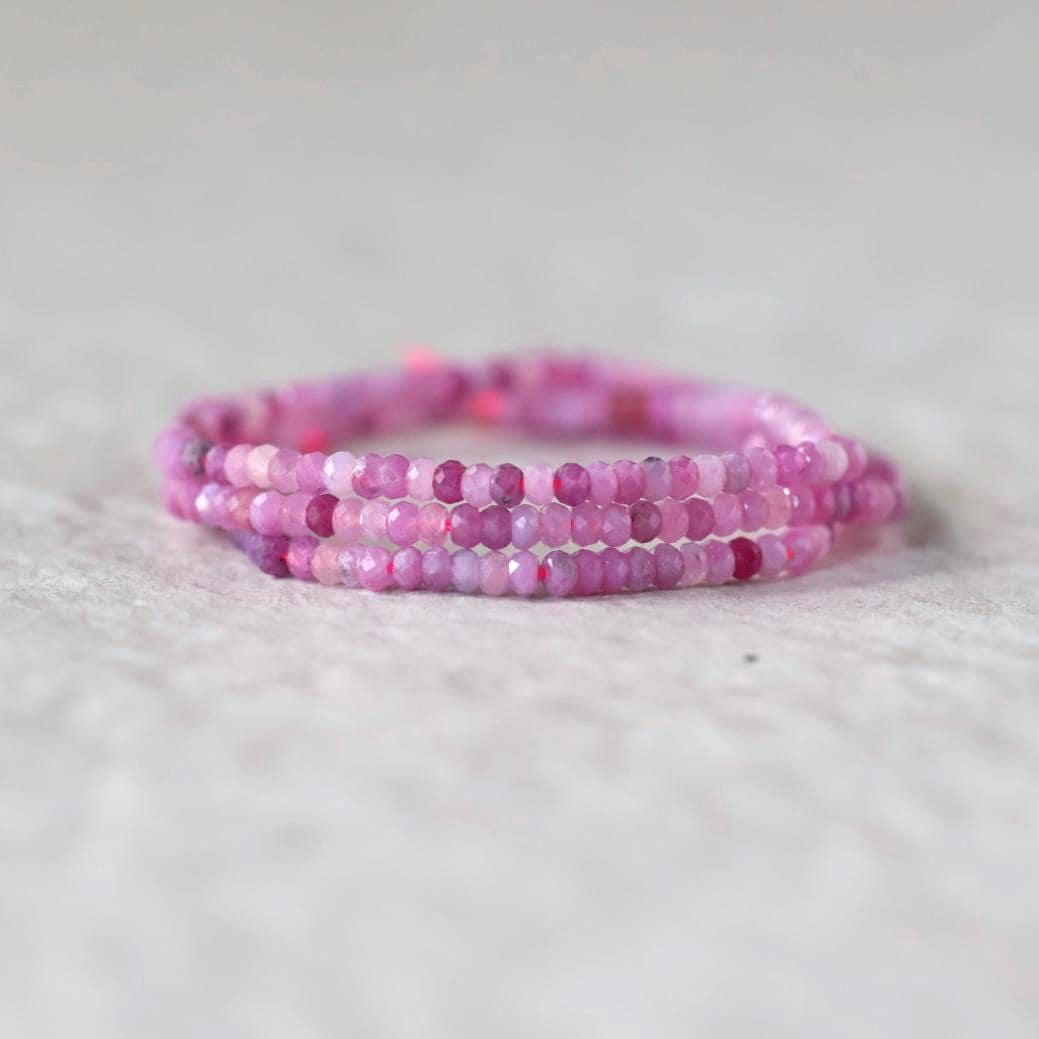 2.7mm AAA Pink Ruby Beads Faceted Rondelle Natural Pink Gemstone for DIY Jewelry Making Supplies July Birthstone