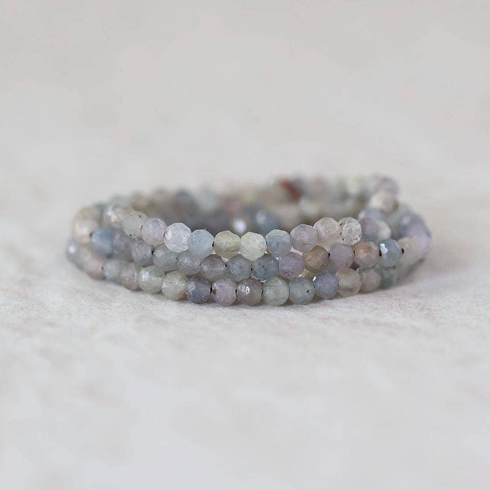 2.8mm Montana Sapphire Beads Faceted 15" Raw Gray Sapphire Genuine Gemstone Beads Jewelry Making Beading Craft Gift September Birthstone