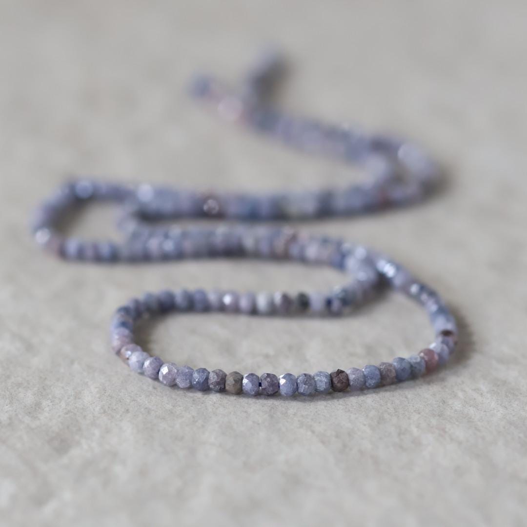 2.8mm Natural Lavender Blue Sapphire Beads Faceted Rondelle Gemstone for DIY Jewelry Making