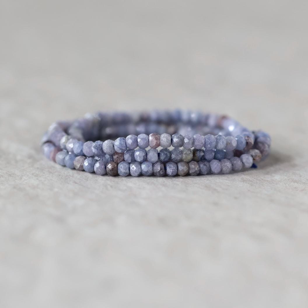 2.8mm Natural Lavender Blue Sapphire Beads Faceted Rondelle Gemstone for DIY Jewelry Making