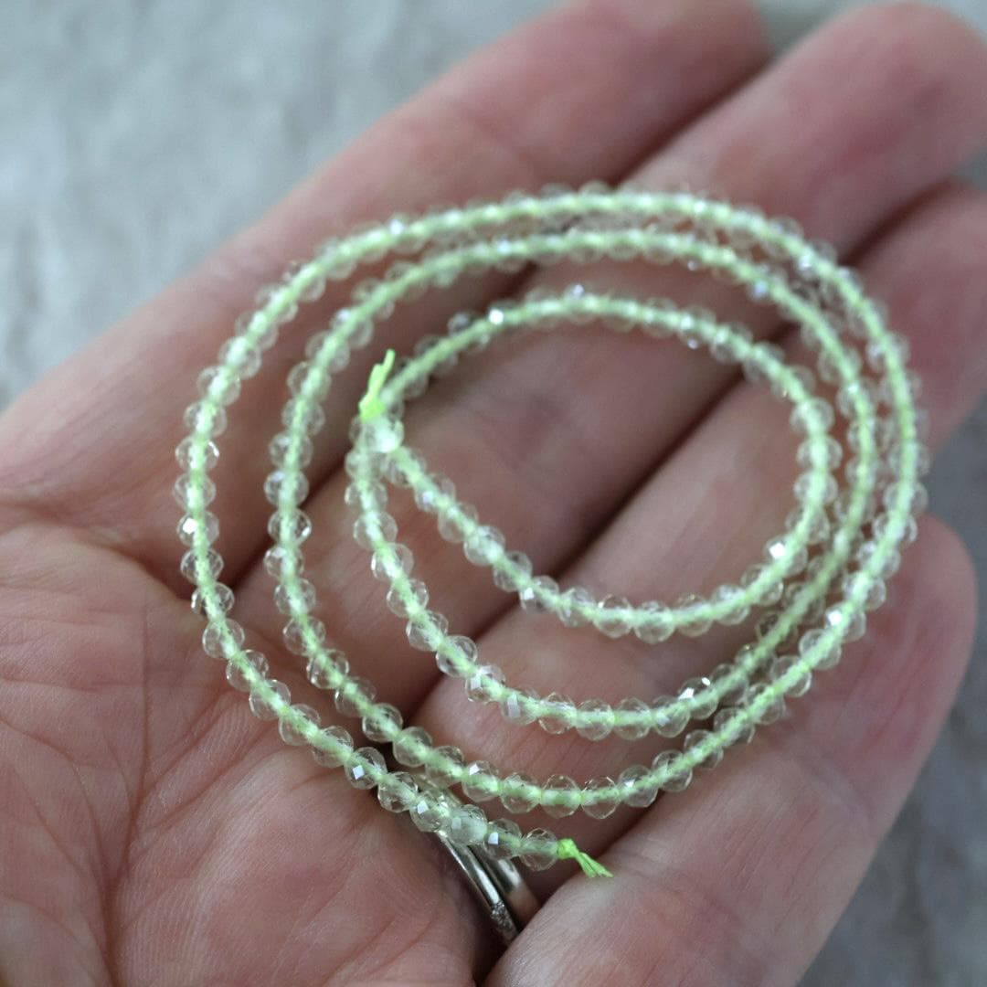 2.9mm 3mm Natural Lemon Quartz Beads Faceted Round 15” Pale Yellow Gemstone for DIY Jewelry Making