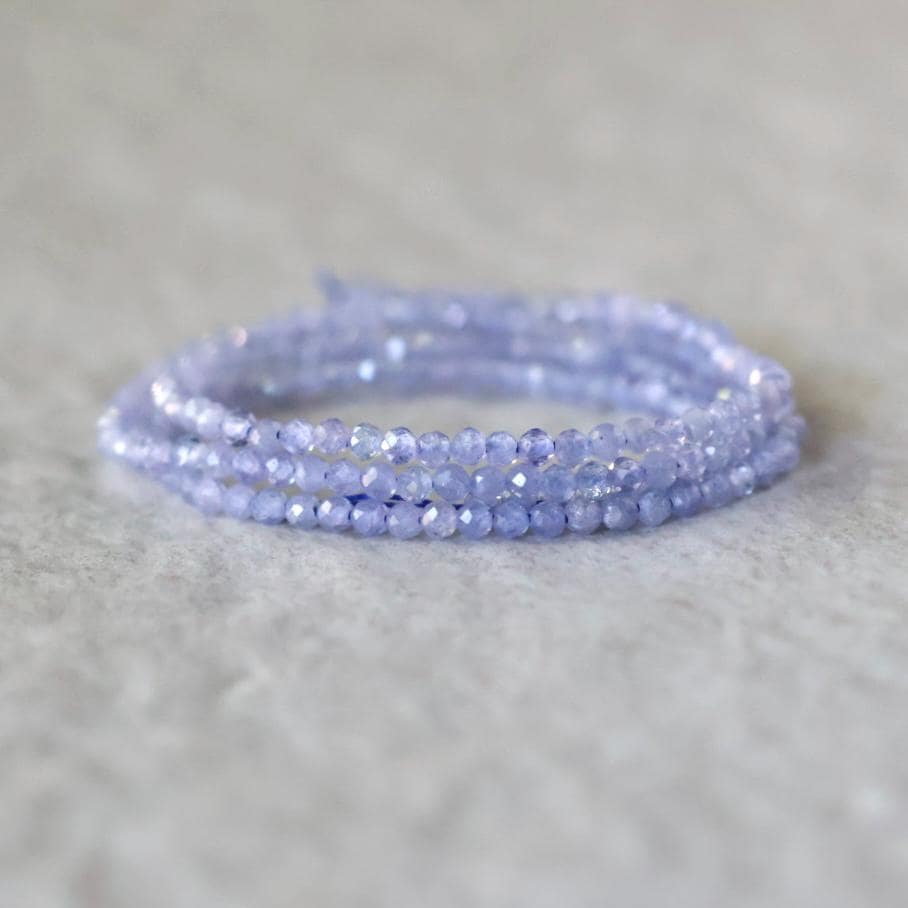 2mm AAA Tanzanite Faceted Round Beads 15" - Tiny Natural Gemstone