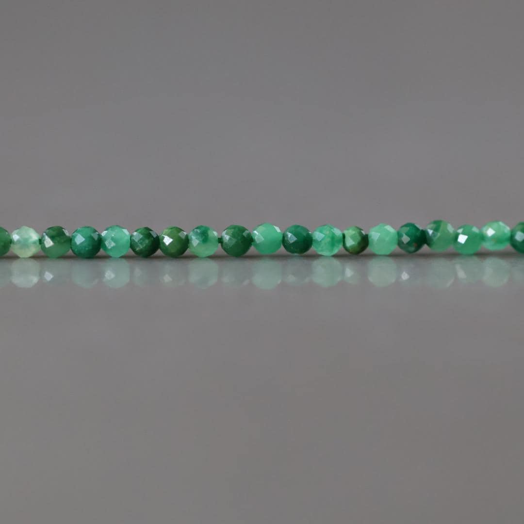 2mm African Jade Beads – Tiny Faceted Round Natural Gemstone 15" Strand