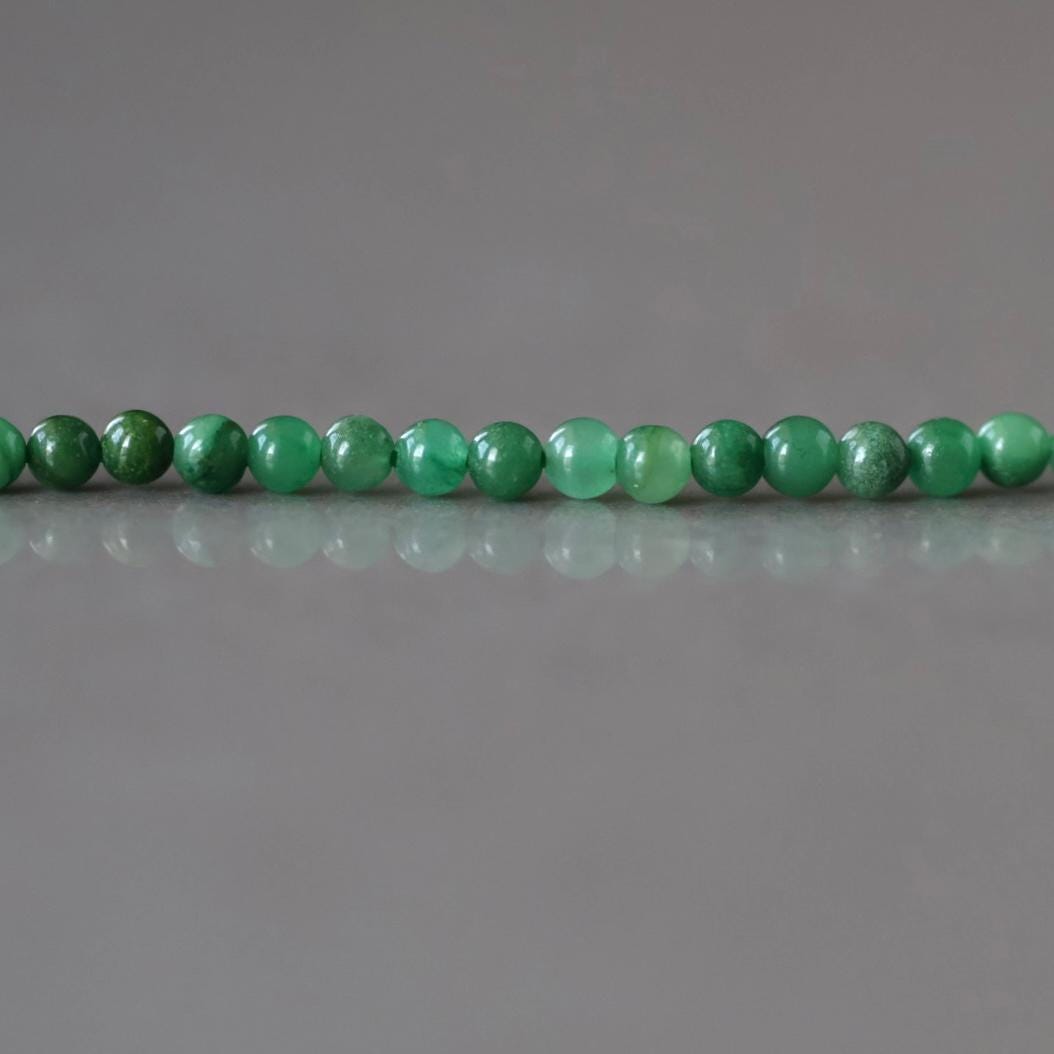 2mm African Jade Beads – Tiny Smooth Round Natural Gemstone 15" Strand