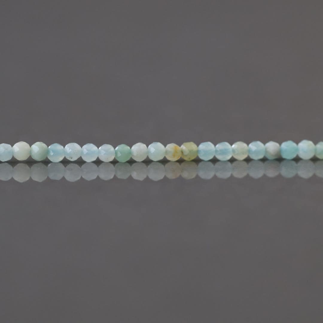 2mm Amazonite Beads – Tiny Faceted Round Natural Gemstone 15" Strand