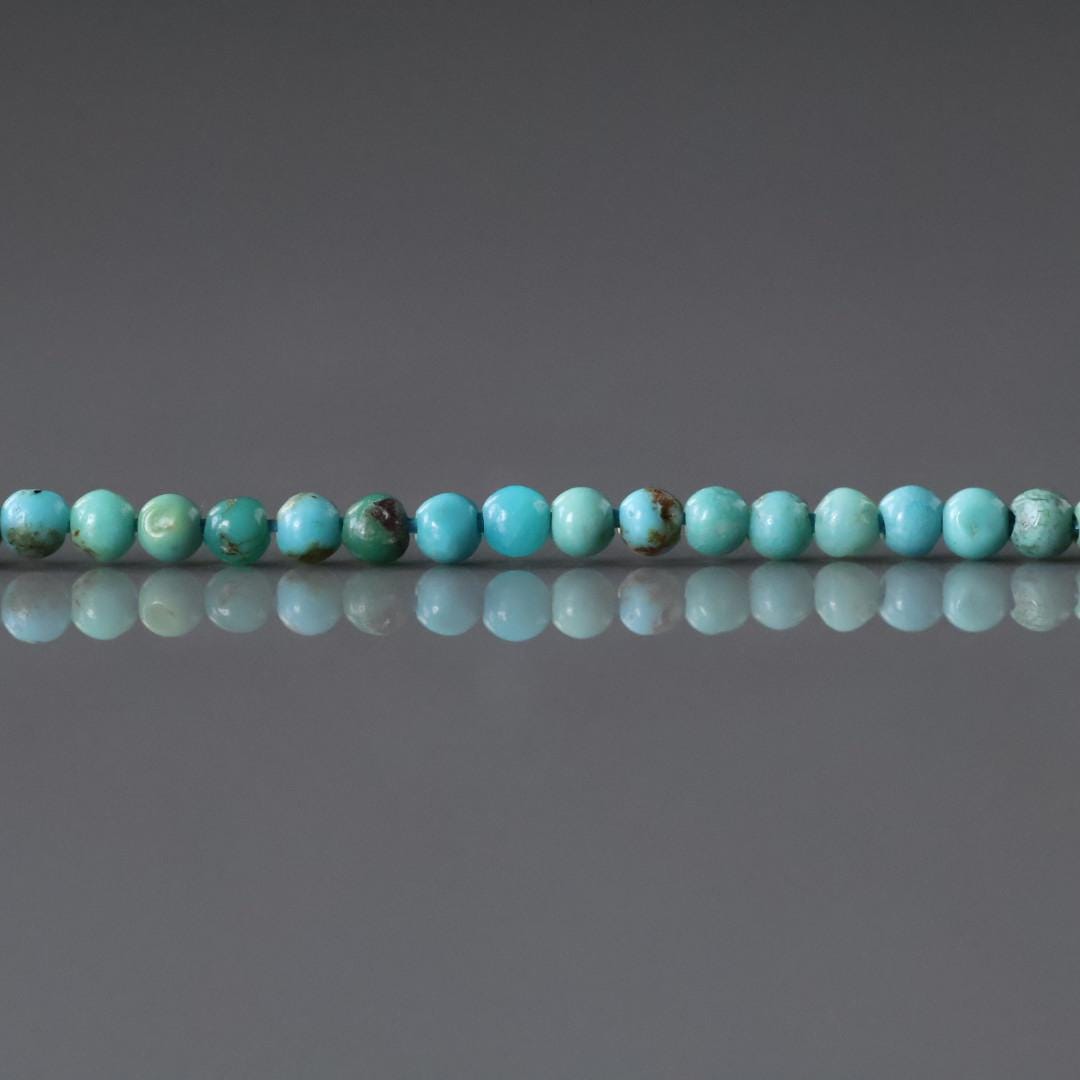 2mm Arizona Turquoise Beads - Tiny Smooth Round Natural Gemstone 15" Strand