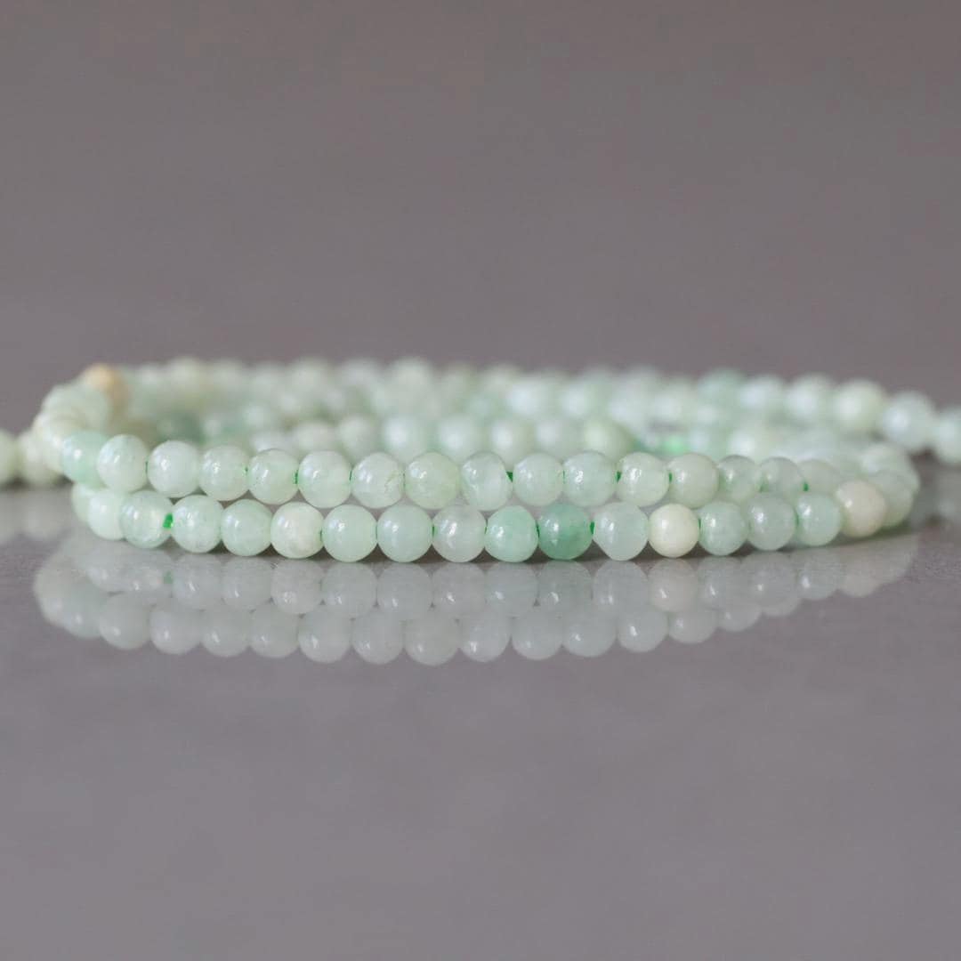 2mm Burma Jade Beads – Tiny Smooth Round Natural Gemstone 15" Strand