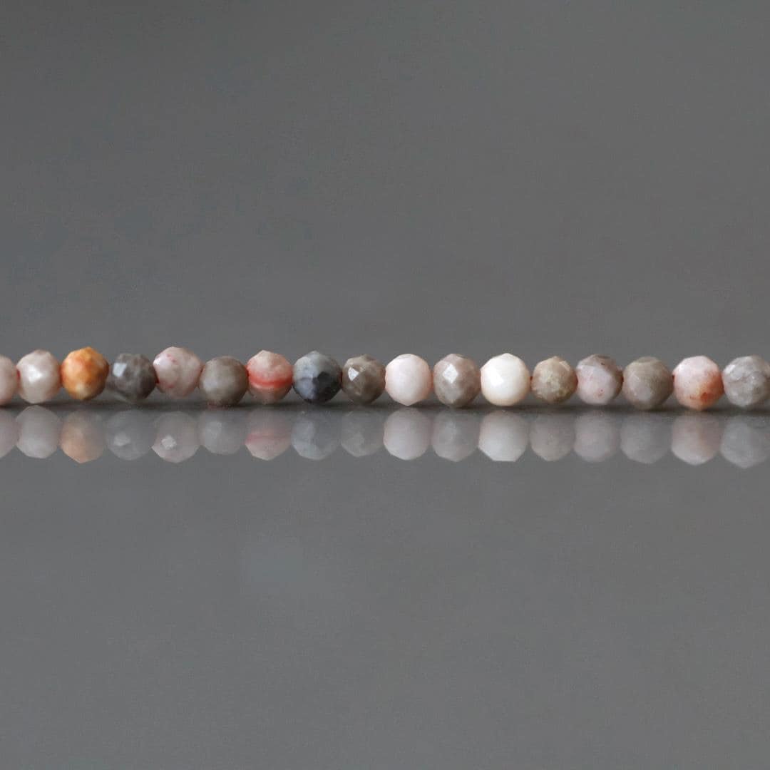 2mm Chicken Bloodstone Beads – Tiny Faceted Round Natural Gemstone 15" Strand