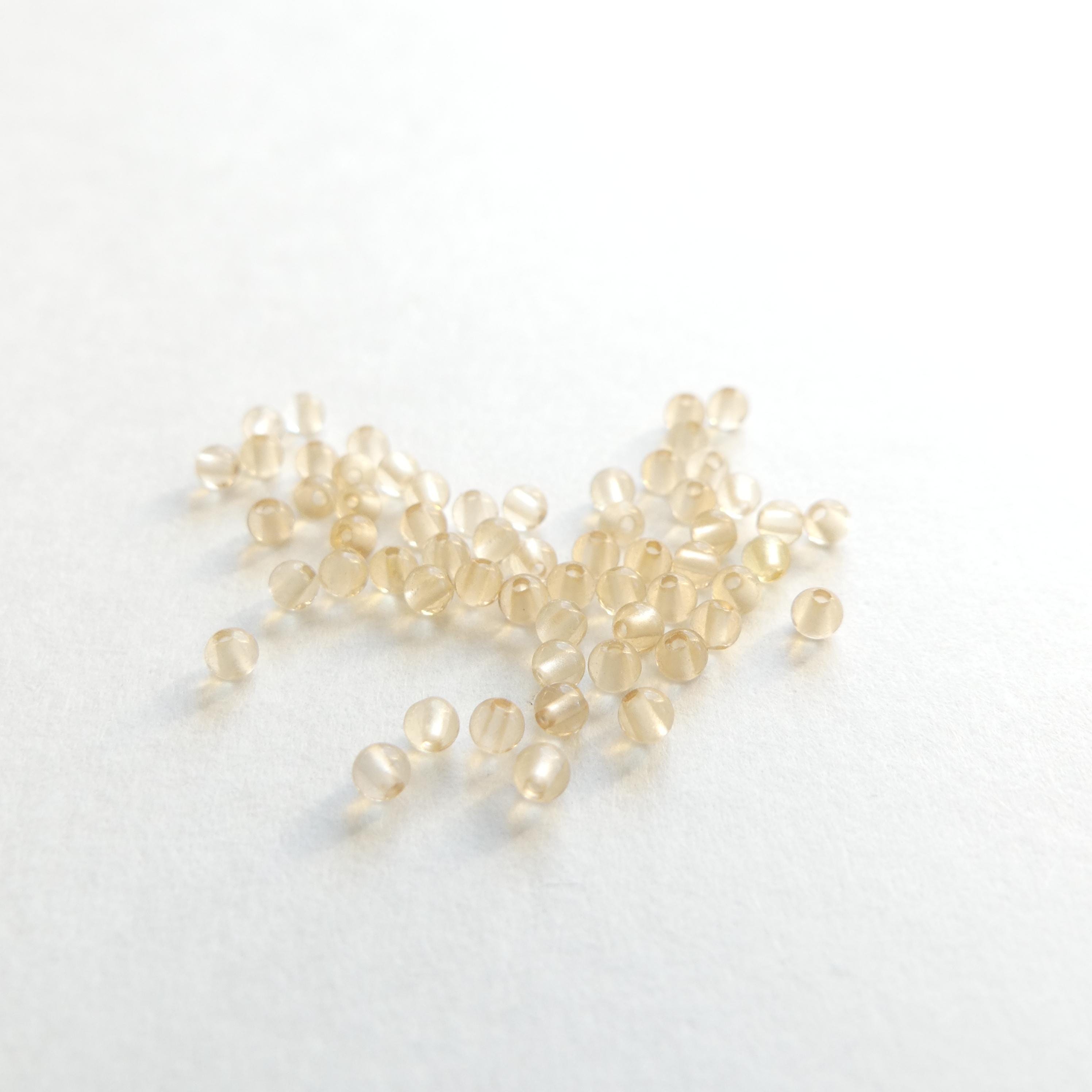 2mm Citrine Beads – Tiny Smooth Round Natural Gemstone 15" Strand