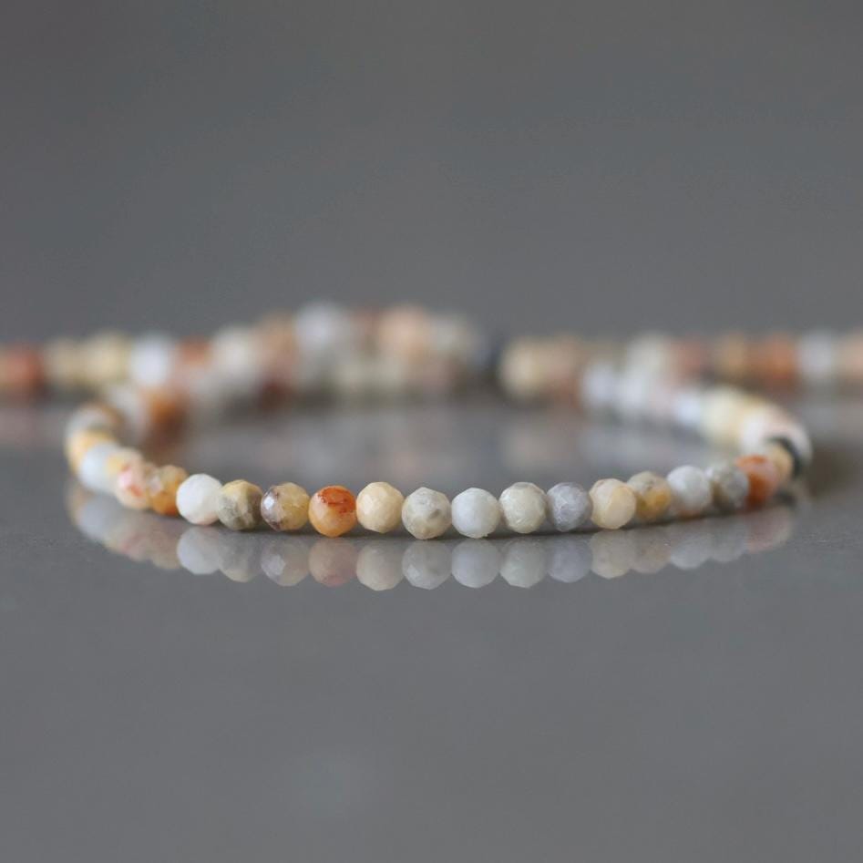 2mm Crazy Lace Agate Beads – Tiny Faceted Round Natural Gemstone 15" Strand