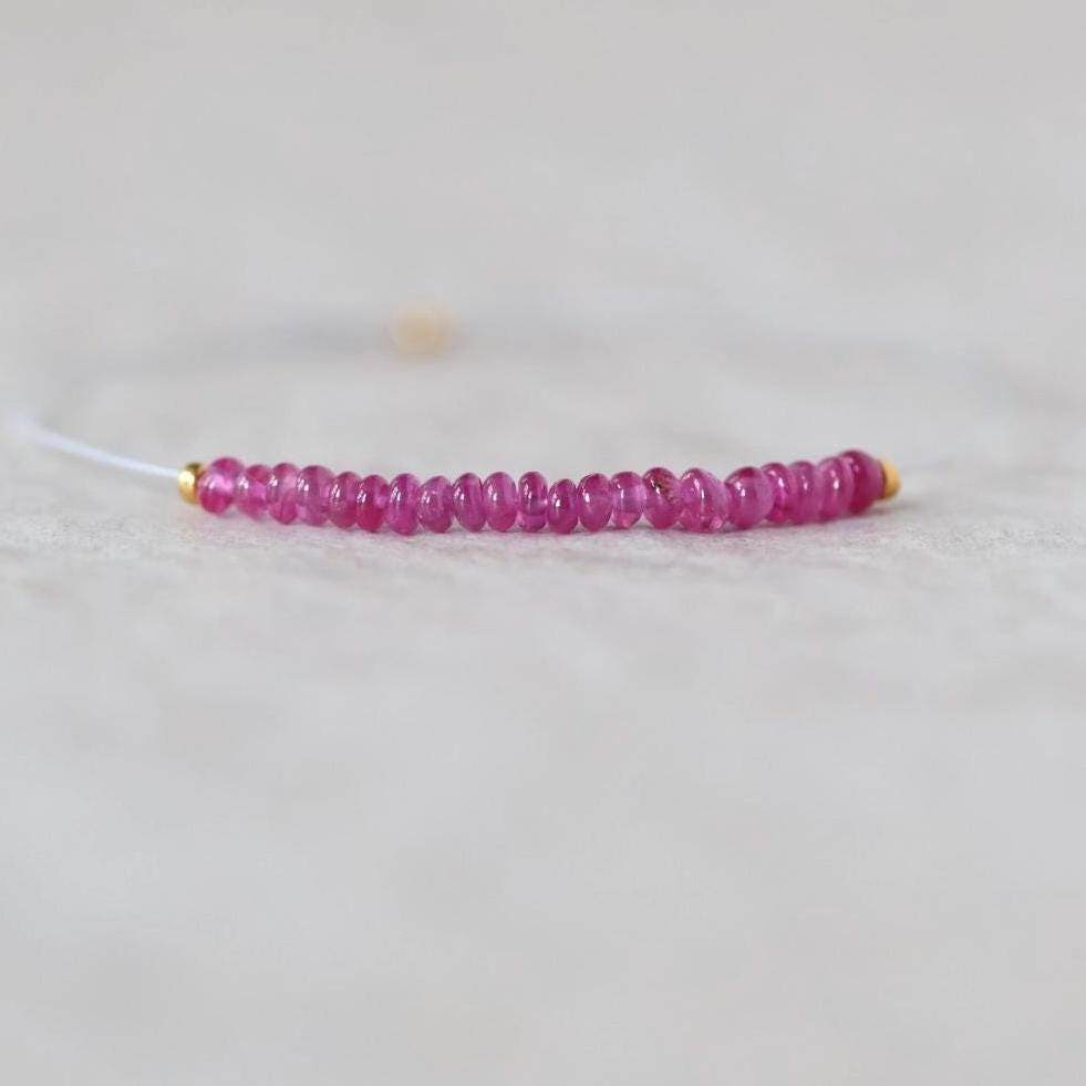 2mm Fine Natural Burmese Ruby Rondelle Beads Smooth Tiny Untreated Burma Ruby Gemstone DIY Jewelry Making