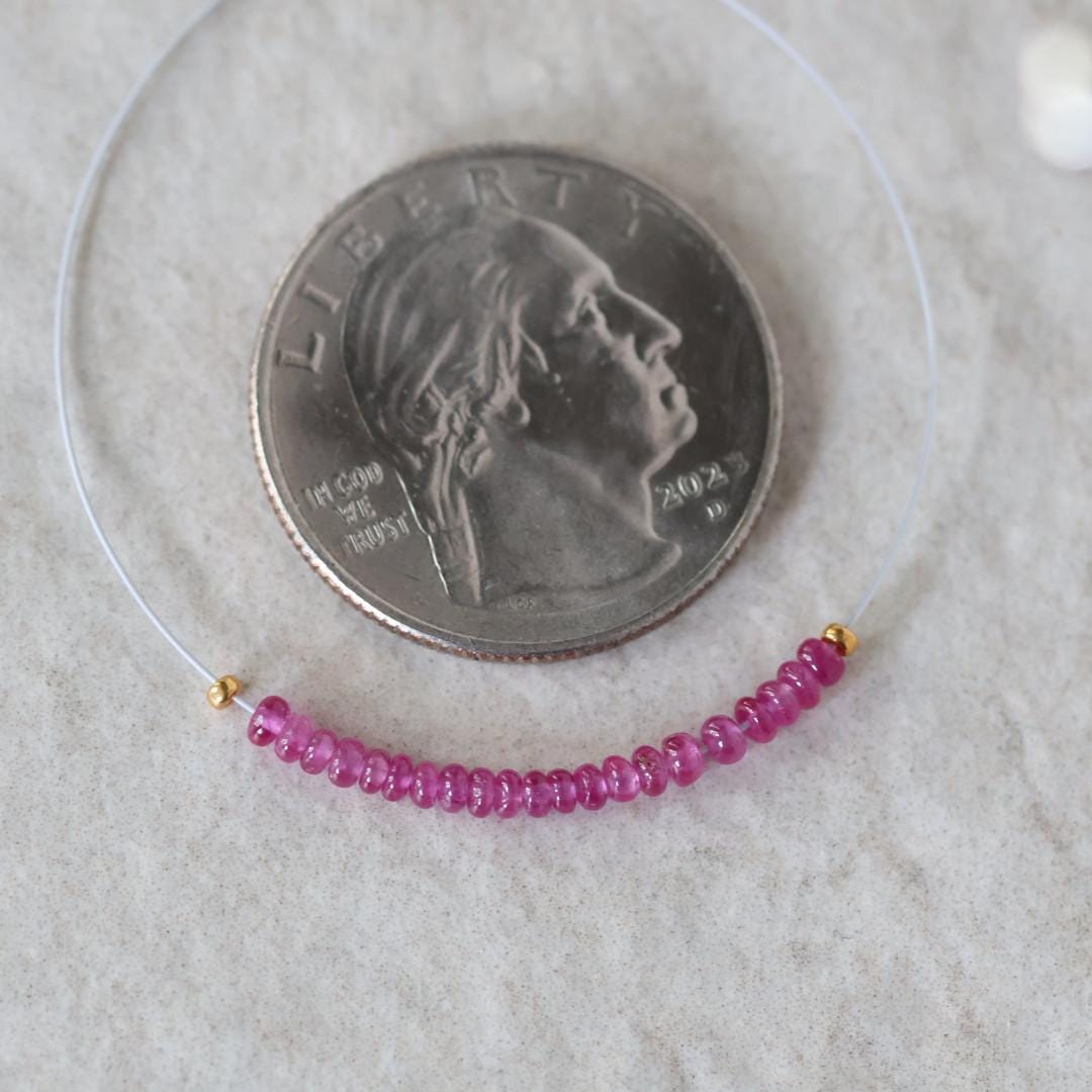 2mm Fine Natural Burmese Ruby Rondelle Beads Smooth Tiny Untreated Burma Ruby Gemstone DIY Jewelry Making